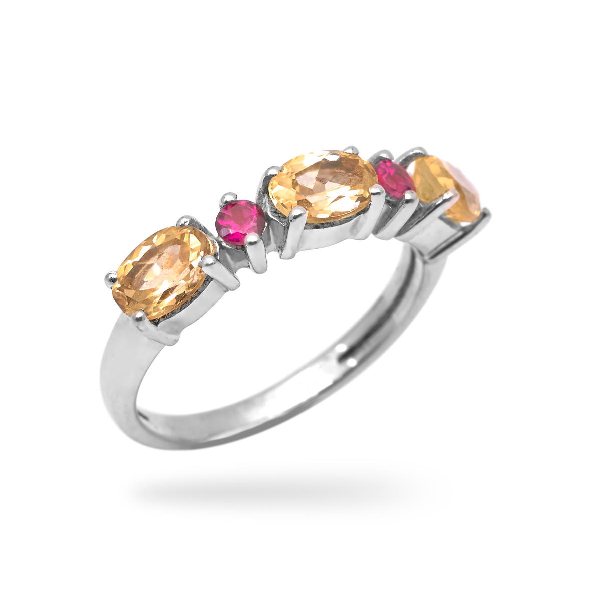 Bague citrine, rhodolite argent Elsa